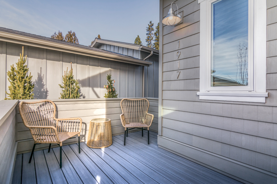 Enjoy the setting sun from the front porch of this executive condo on the west side of Bend.