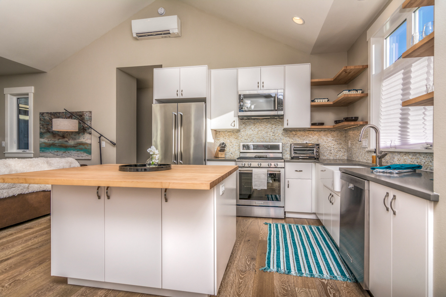 The kitchen in this condo on the west side of Bend has ample storage and counter space.