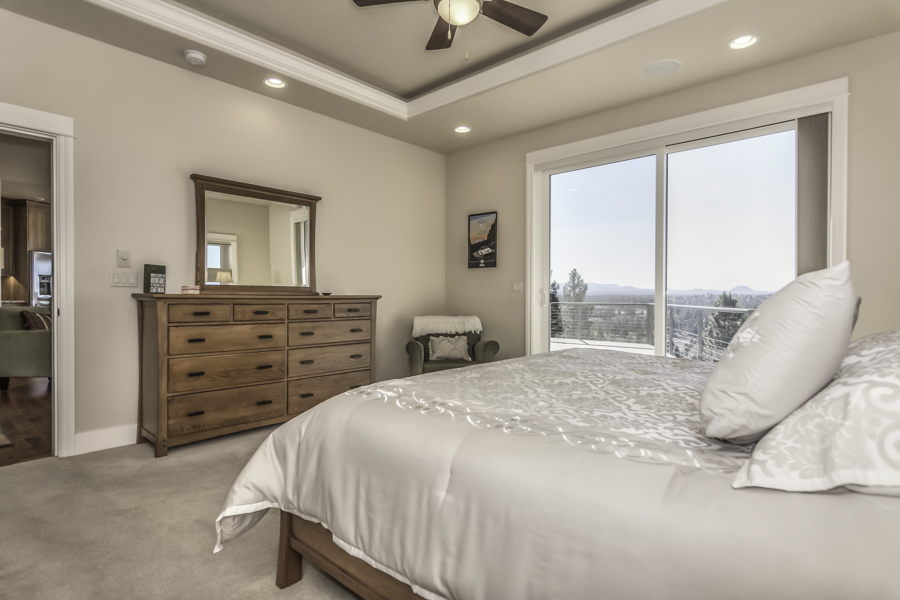 incredible views from the bedroom of this executive rental in Bend