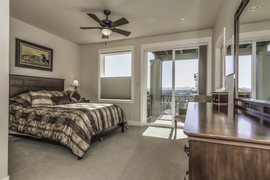 unbelievable views from the bedroom in this Bend Oregon executive rental