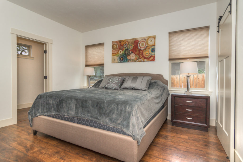 master bedroom in Furnished Mid-town Bend Rental with Storage