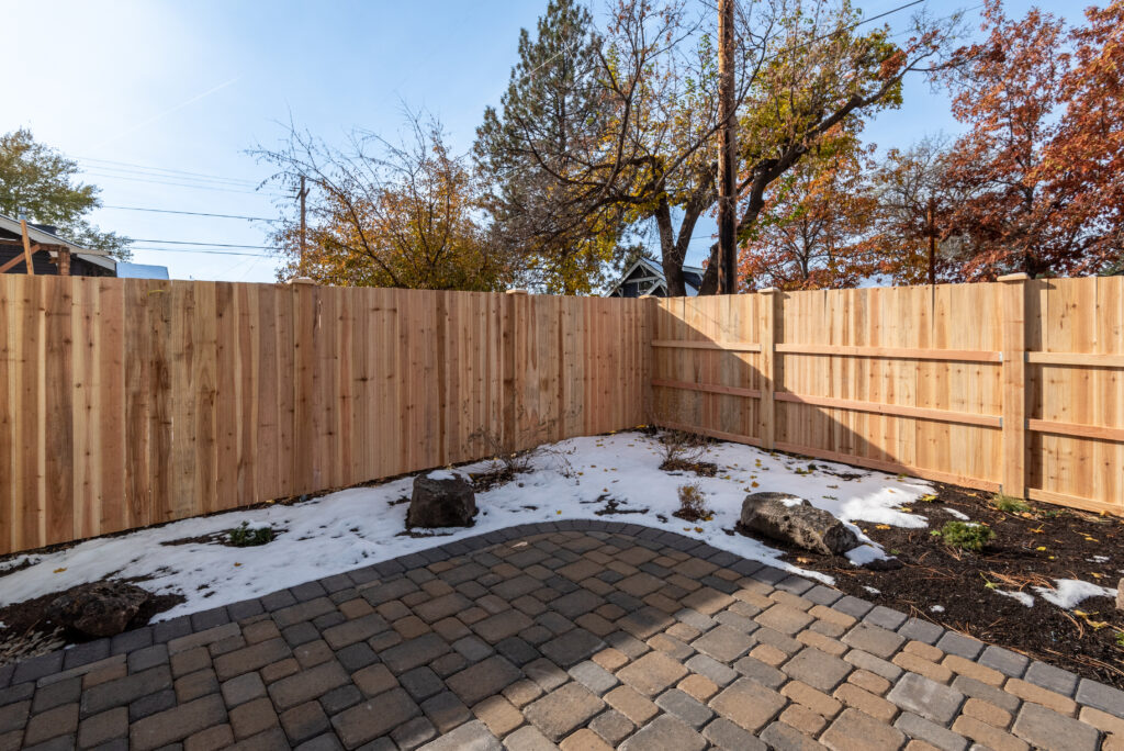 Fenced yard and paver patio