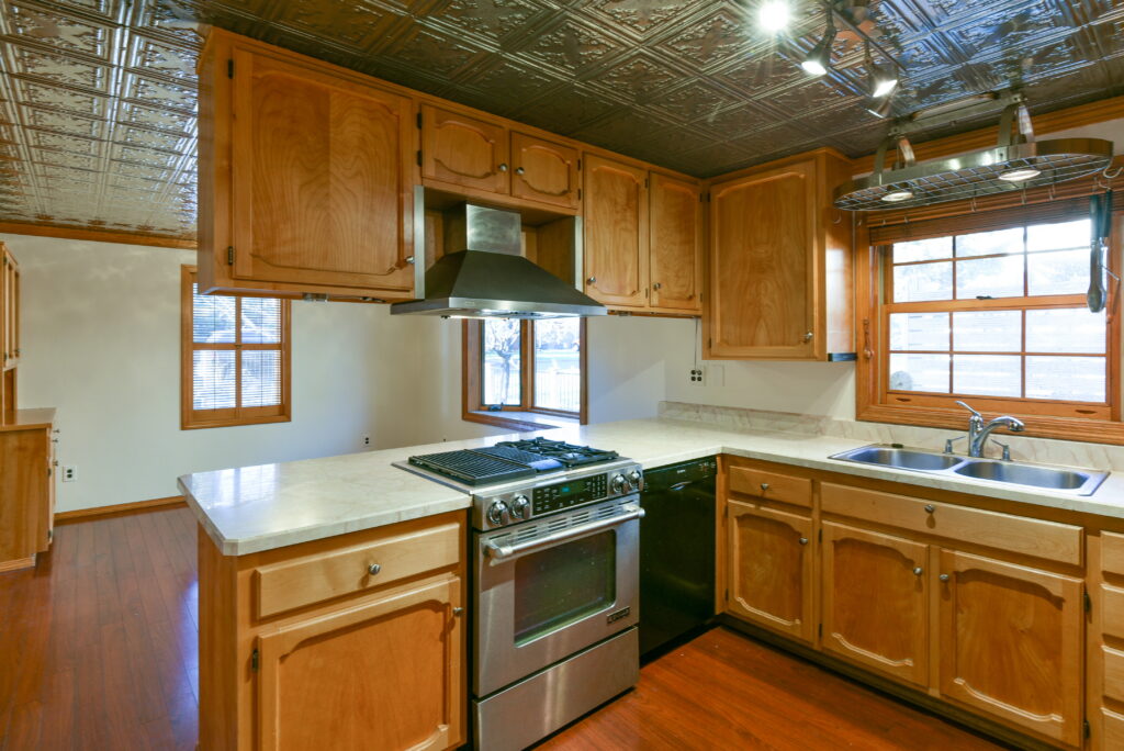Stainless steel appliances in the kitchen of this rental in midtown Bend
