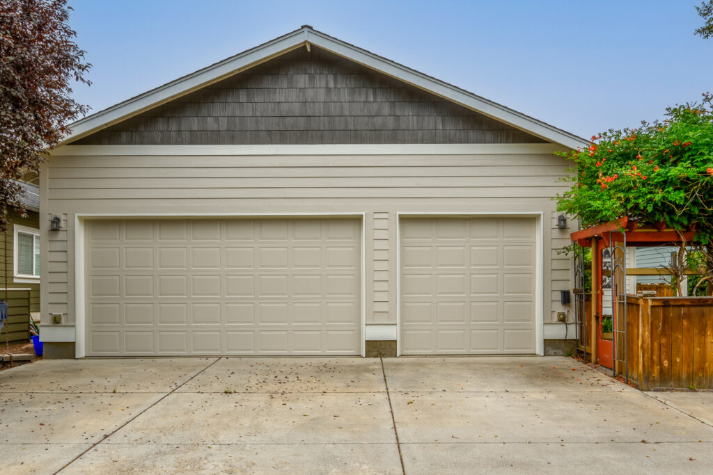 attached three car garage on this Redmond rental with an office