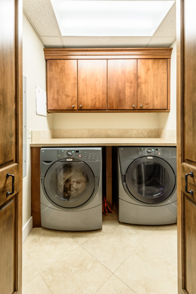 Front loading washer and dryer are included.